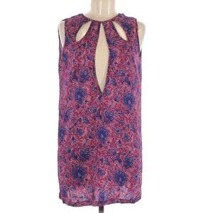 RP4LF Women's Medium Sleeveless Printed Keyhole Tank Top